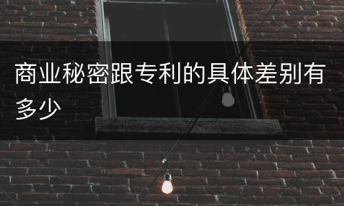 商业秘密跟专利的具体差别有多少