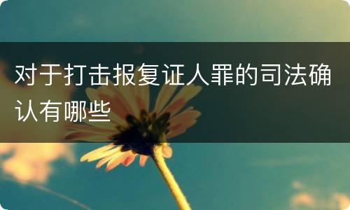 对于打击报复证人罪的司法确认有哪些
