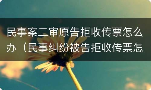 民事案二审原告拒收传票怎么办（民事纠纷被告拒收传票怎么办）