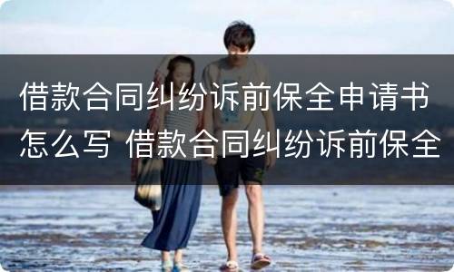 借款合同纠纷诉前保全申请书怎么写 借款合同纠纷诉前保全申请书怎么写才有效