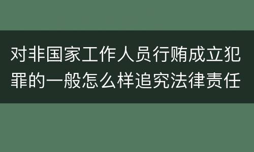 对非国家工作人员行贿成立犯罪的一般怎么样追究法律责任