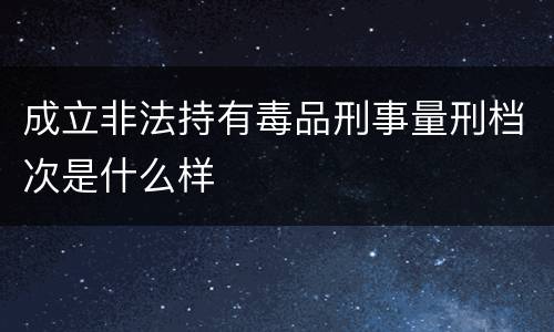 成立非法持有毒品刑事量刑档次是什么样