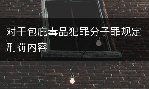 对于包庇毒品犯罪分子罪规定刑罚内容