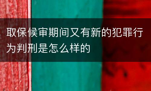 取保候审期间又有新的犯罪行为判刑是怎么样的
