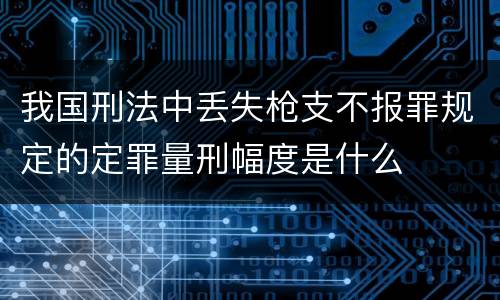 我国刑法中丢失枪支不报罪规定的定罪量刑幅度是什么