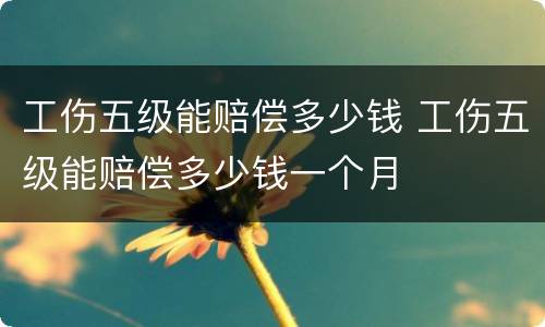工伤五级能赔偿多少钱 工伤五级能赔偿多少钱一个月
