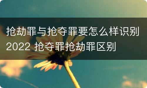 抢劫罪与抢夺罪要怎么样识别2022 抢夺罪抢劫罪区别