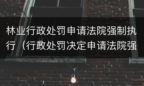 林业行政处罚申请法院强制执行（行政处罚决定申请法院强制执行）