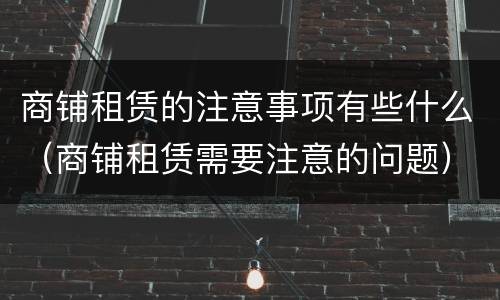 商铺租赁的注意事项有些什么（商铺租赁需要注意的问题）