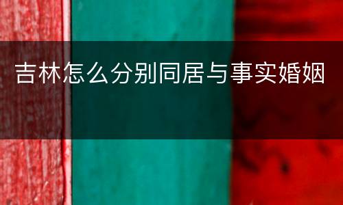 吉林怎么分别同居与事实婚姻