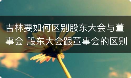 吉林要如何区别股东大会与董事会 股东大会跟董事会的区别