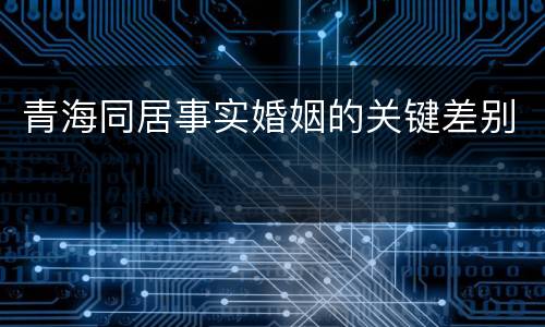 青海同居事实婚姻的关键差别