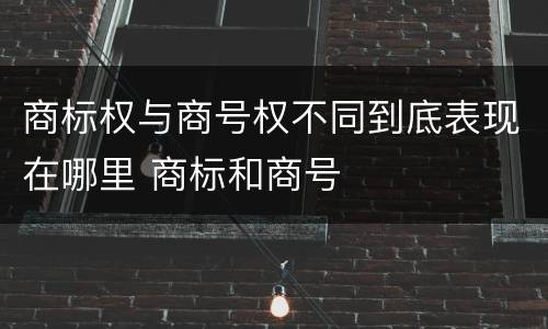 商标权与商号权不同到底表现在哪里 商标和商号