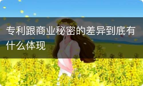 专利跟商业秘密的差异到底有什么体现