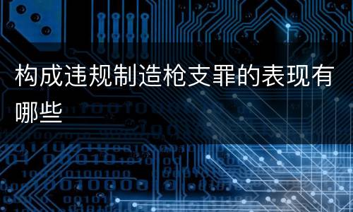 构成违规制造枪支罪的表现有哪些