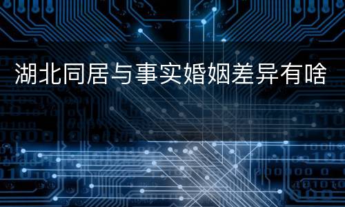 湖北同居与事实婚姻差异有啥