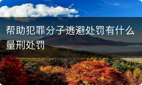 帮助犯罪分子逃避处罚有什么量刑处罚
