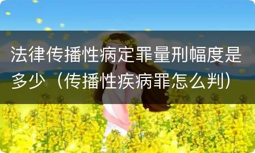 法律传播性病定罪量刑幅度是多少（传播性疾病罪怎么判）