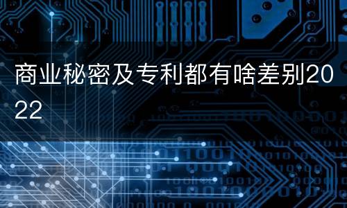 商业秘密及专利都有啥差别2022