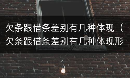 欠条跟借条差别有几种体现（欠条跟借条差别有几种体现形式）