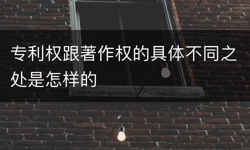 专利权跟著作权的具体不同之处是怎样的
