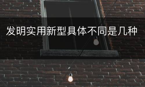 发明实用新型具体不同是几种
