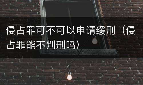侵占罪可不可以申请缓刑（侵占罪能不判刑吗）