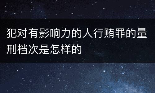 犯对有影响力的人行贿罪的量刑档次是怎样的