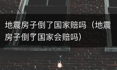 地震房子倒了国家赔吗（地震房子倒了国家会赔吗）