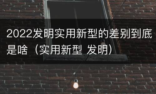 2022发明实用新型的差别到底是啥（实用新型 发明）