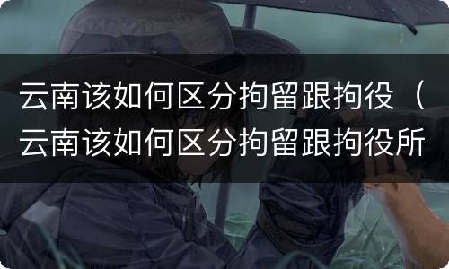 云南该如何区分拘留跟拘役（云南该如何区分拘留跟拘役所的区别）
