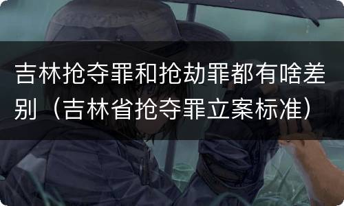 吉林抢夺罪和抢劫罪都有啥差别（吉林省抢夺罪立案标准）