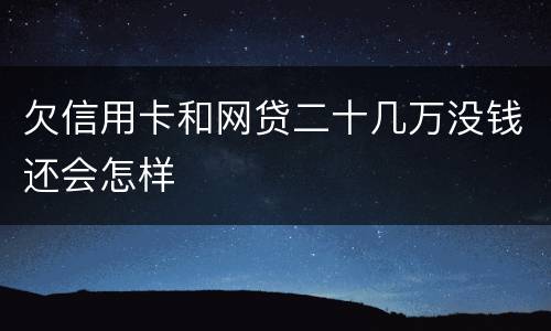 欠信用卡和网贷二十几万没钱还会怎样