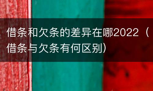 借条和欠条的差异在哪2022（借条与欠条有何区别）