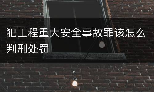 犯工程重大安全事故罪该怎么判刑处罚