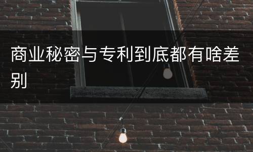 商业秘密与专利到底都有啥差别