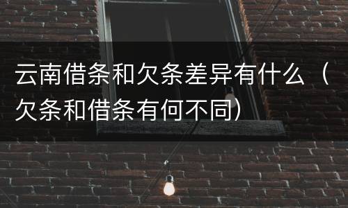 云南借条和欠条差异有什么（欠条和借条有何不同）
