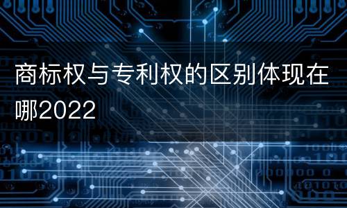 商标权与专利权的区别体现在哪2022