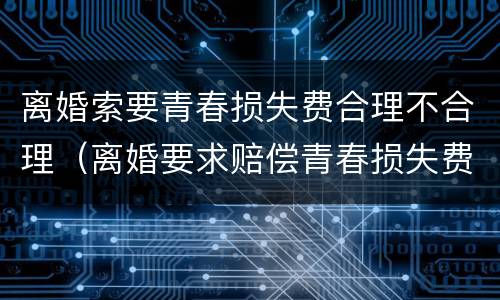 离婚索要青春损失费合理不合理（离婚要求赔偿青春损失费）