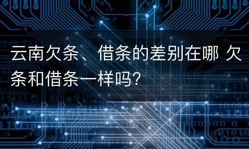 云南欠条、借条的差别在哪 欠条和借条一样吗?