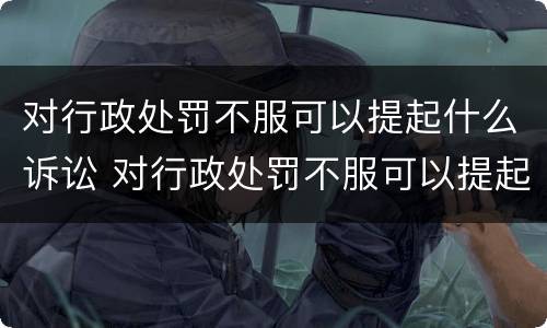 对行政处罚不服可以提起什么诉讼 对行政处罚不服可以提起什么诉讼呢