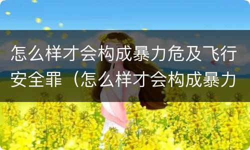 怎么样才会构成暴力危及飞行安全罪（怎么样才会构成暴力危及飞行安全罪呢）