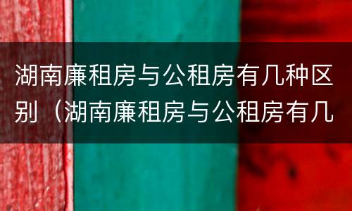 湖南廉租房与公租房有几种区别（湖南廉租房与公租房有几种区别呢）