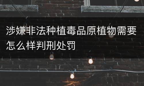 涉嫌非法种植毒品原植物需要怎么样判刑处罚