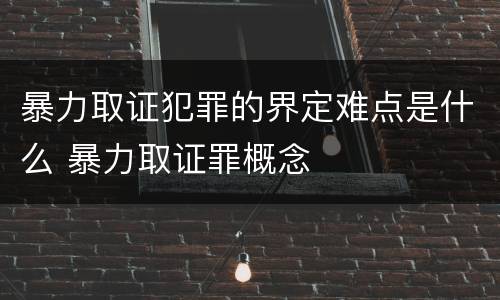暴力取证犯罪的界定难点是什么 暴力取证罪概念