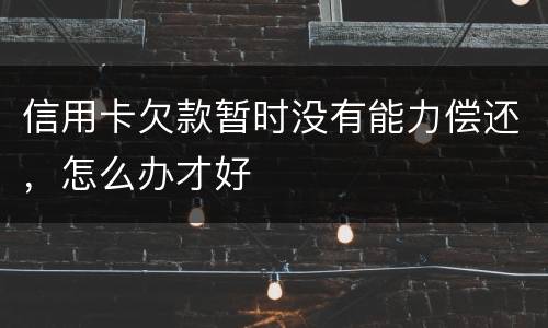 信用卡欠款暂时没有能力偿还，怎么办才好