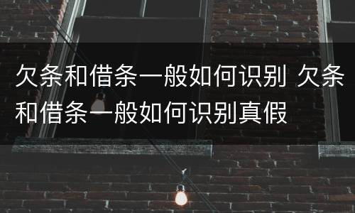 欠条和借条一般如何识别 欠条和借条一般如何识别真假