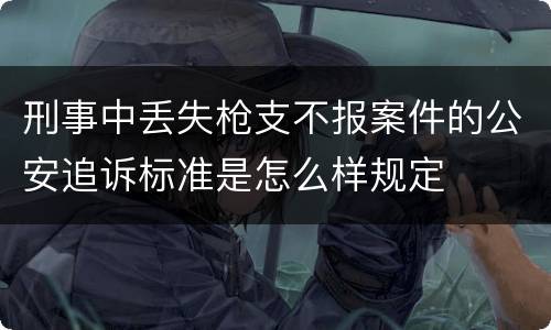 刑事中丢失枪支不报案件的公安追诉标准是怎么样规定