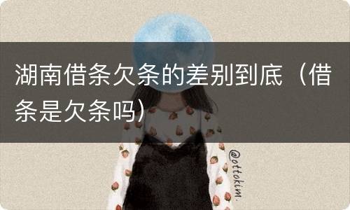 湖南借条欠条的差别到底（借条是欠条吗）