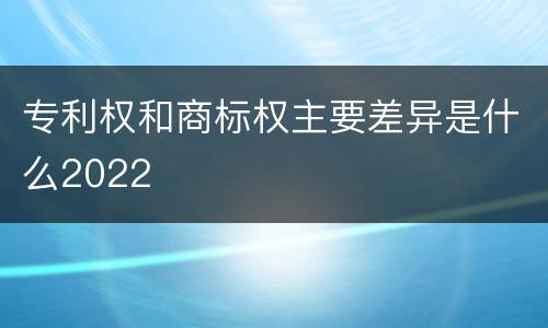 专利权和商标权主要差异是什么2022